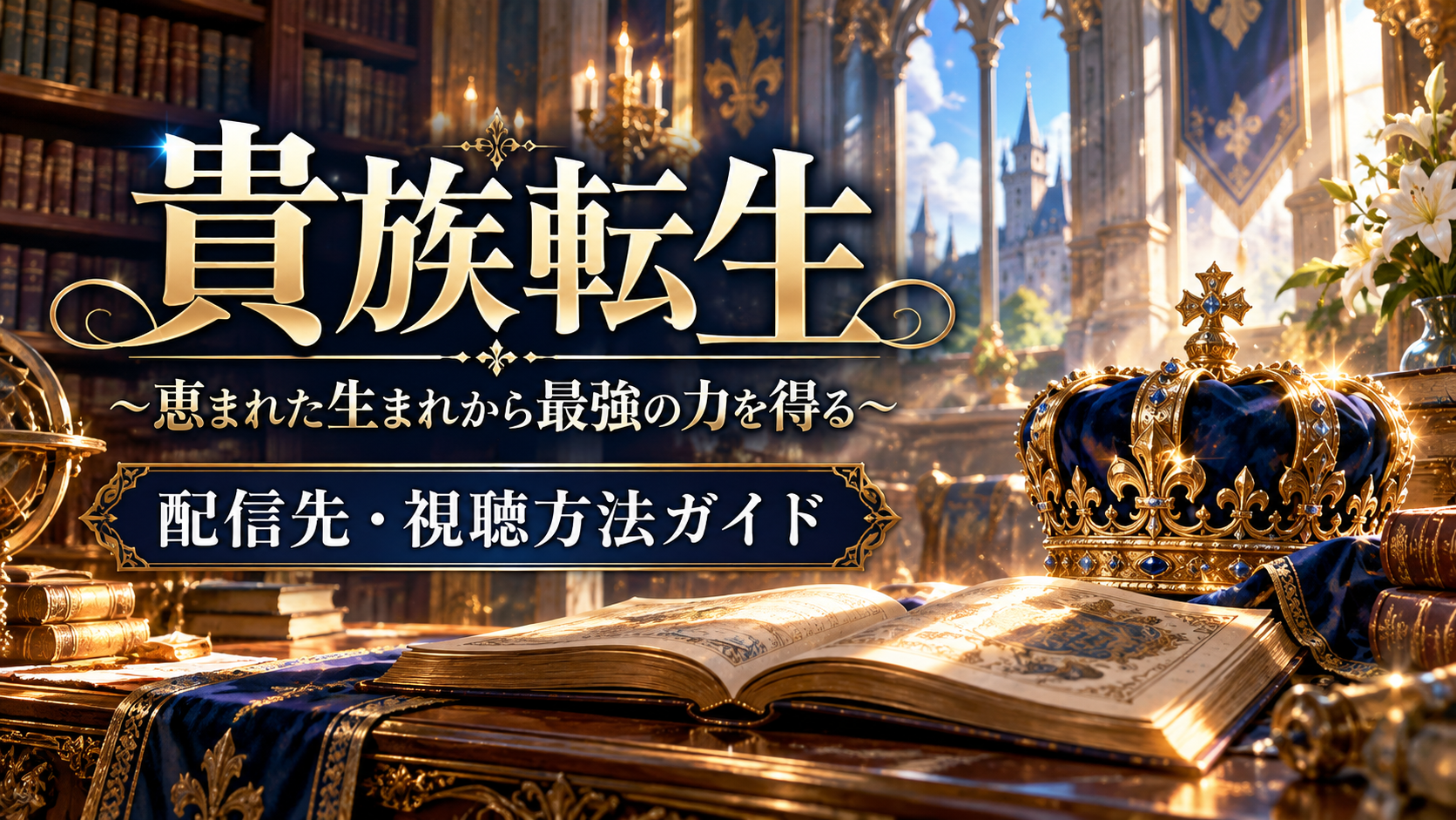 貴族転生 ～恵まれた生まれから最強の力を得る～の配信・視聴方法を紹介する記事用イメージ