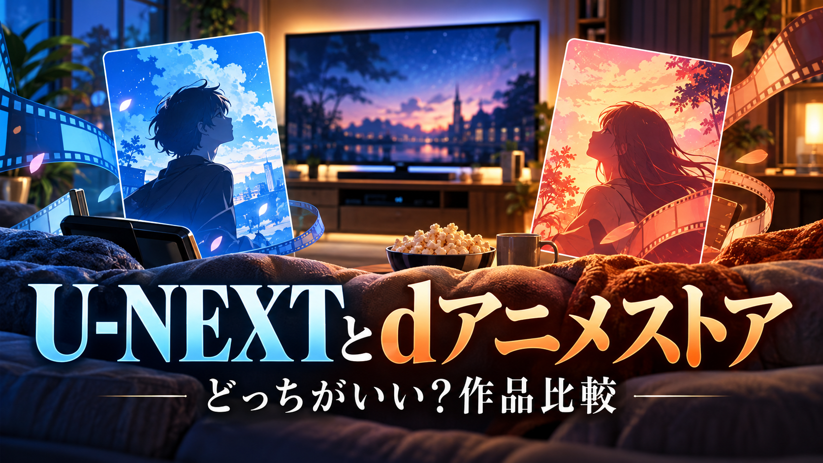 U-NEXTとdアニメストアの配信・視聴方法を紹介する記事用イメージ