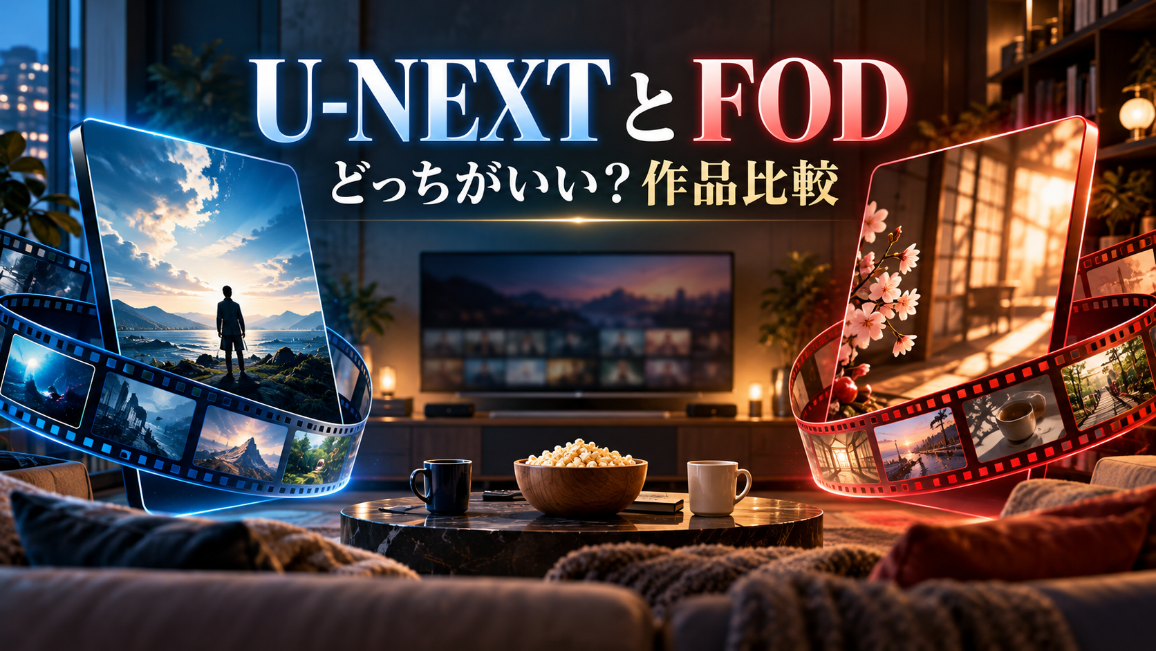 U-NEXTとFODの配信・視聴方法を紹介する記事用イメージ